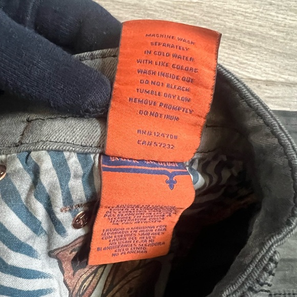 Rock Revival Armory Biker Faded Gray Distressed Embellished Jeans - Picture 17 of 17